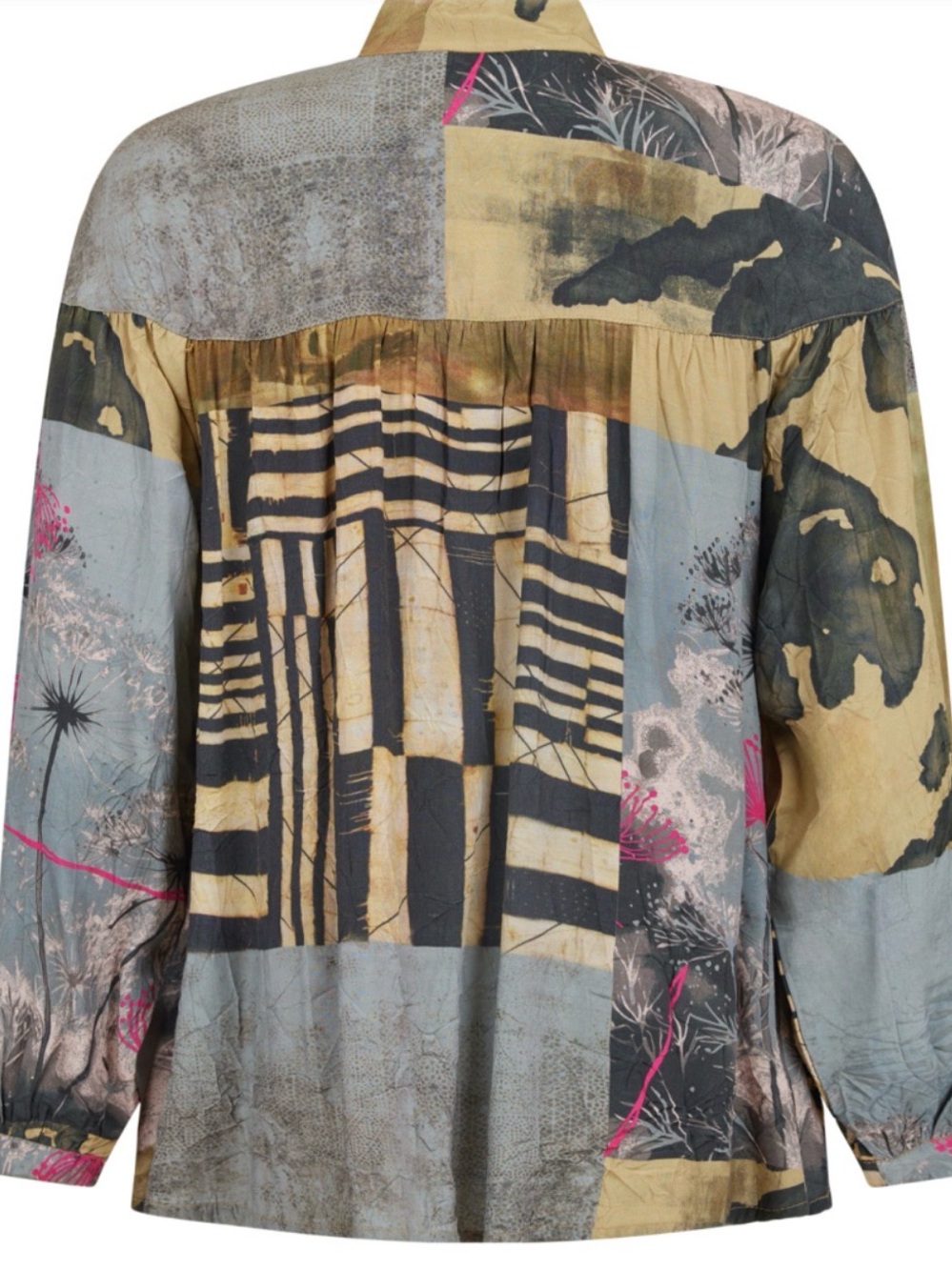 NOEN Button-Up LS Shirt Blouse Multi Abstract Botanical Print Women's Size 10 - Picture 4 of 15